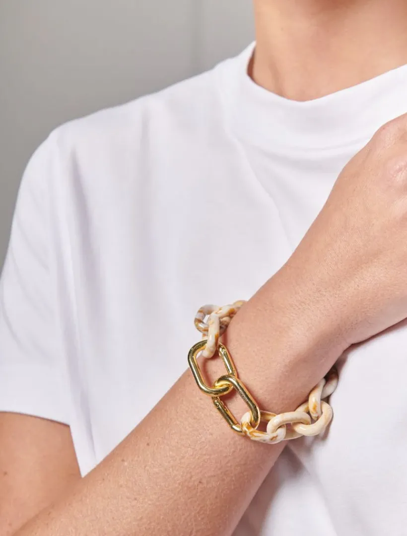 Bangles And Bracelets*Zjoosh Acrylic Link Bracelet Light Tortoise