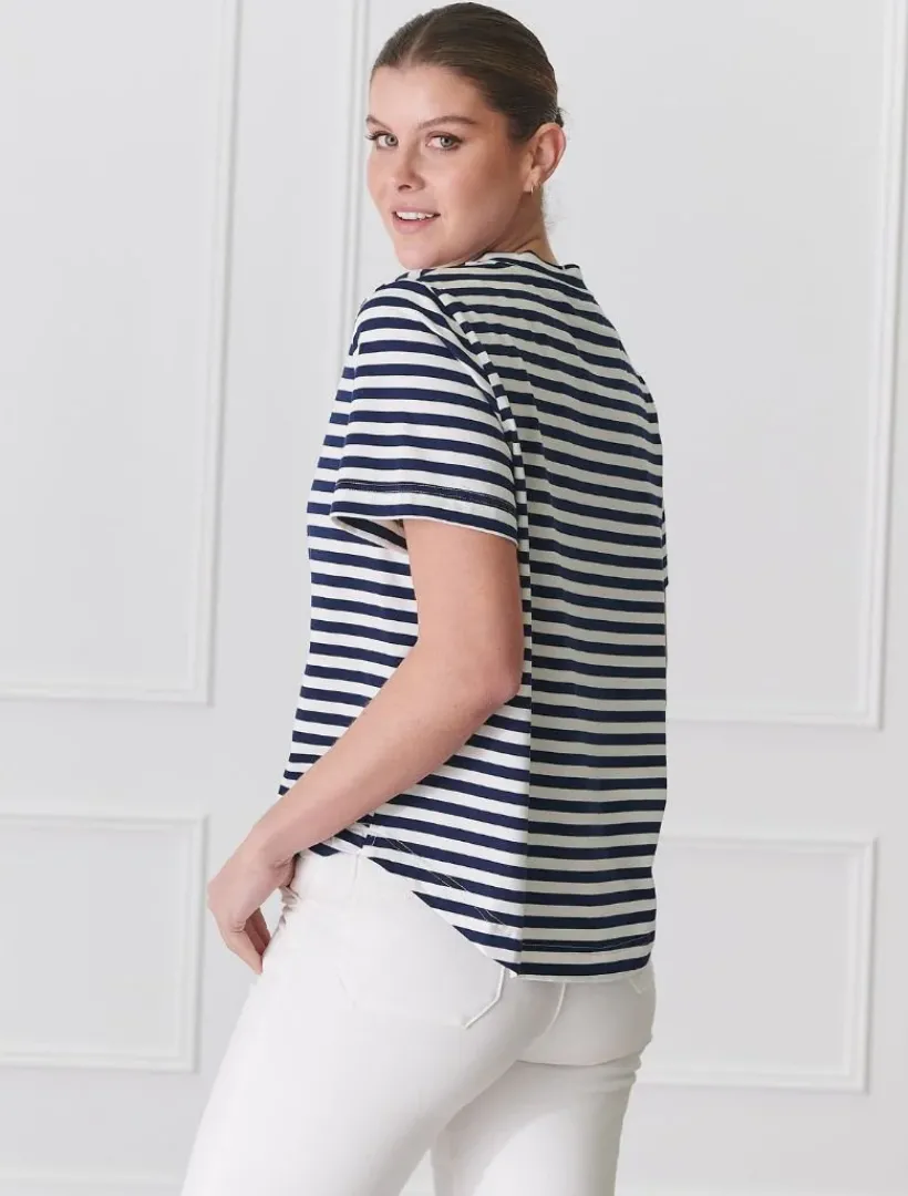 Shirts And Tops*Zjoosh Alice Striped Tee Navy