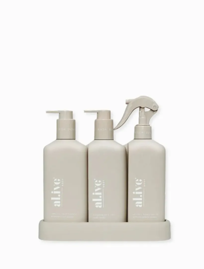 Hand & Body Sets|Hand Wash*Al.ive Lemon u0026 Pomegranate + Watermelon u0026 Lime Kitchen Trio