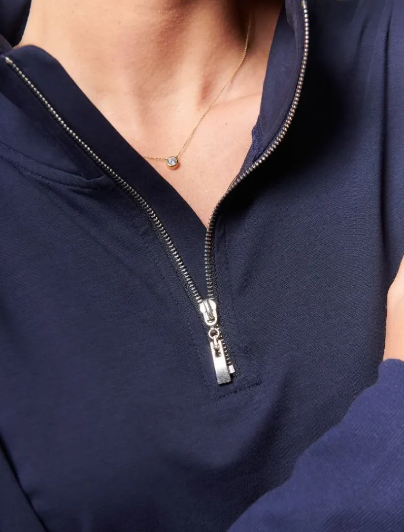 Loungewear|Knits And Jumpers*Zjoosh Alysha Zip Through Sweatshirt Navy