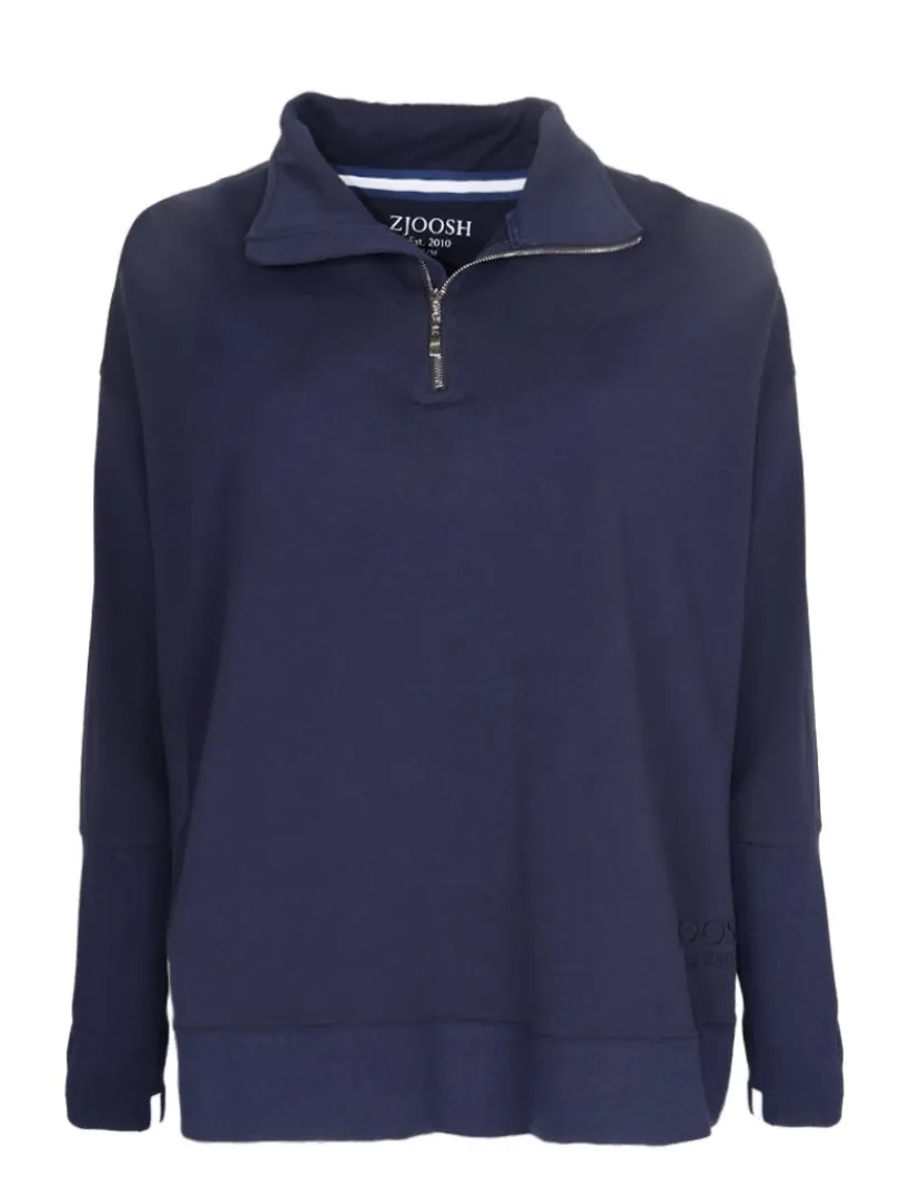 Loungewear|Knits And Jumpers*Zjoosh Alysha Zip Through Sweatshirt Navy