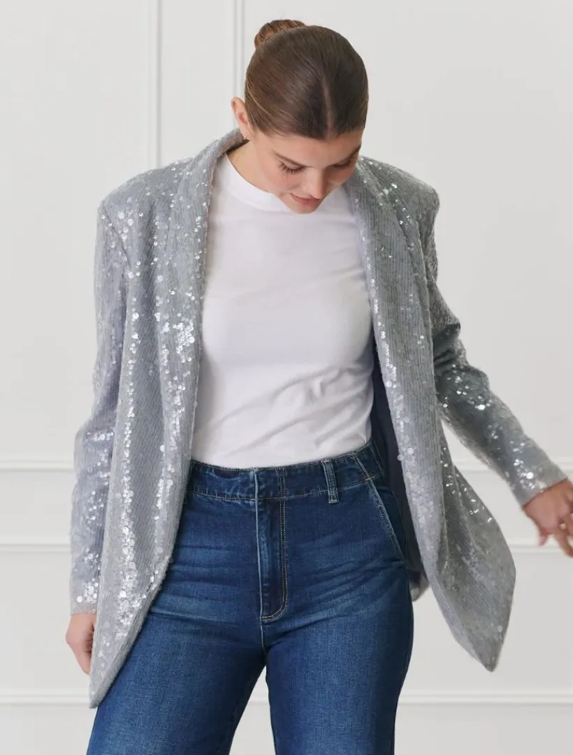 Jackets And Coats*Zjoosh Anais Sequin Jacket Blue