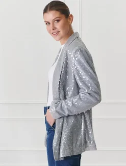 Jackets And Coats*Zjoosh Anais Sequin Jacket Blue