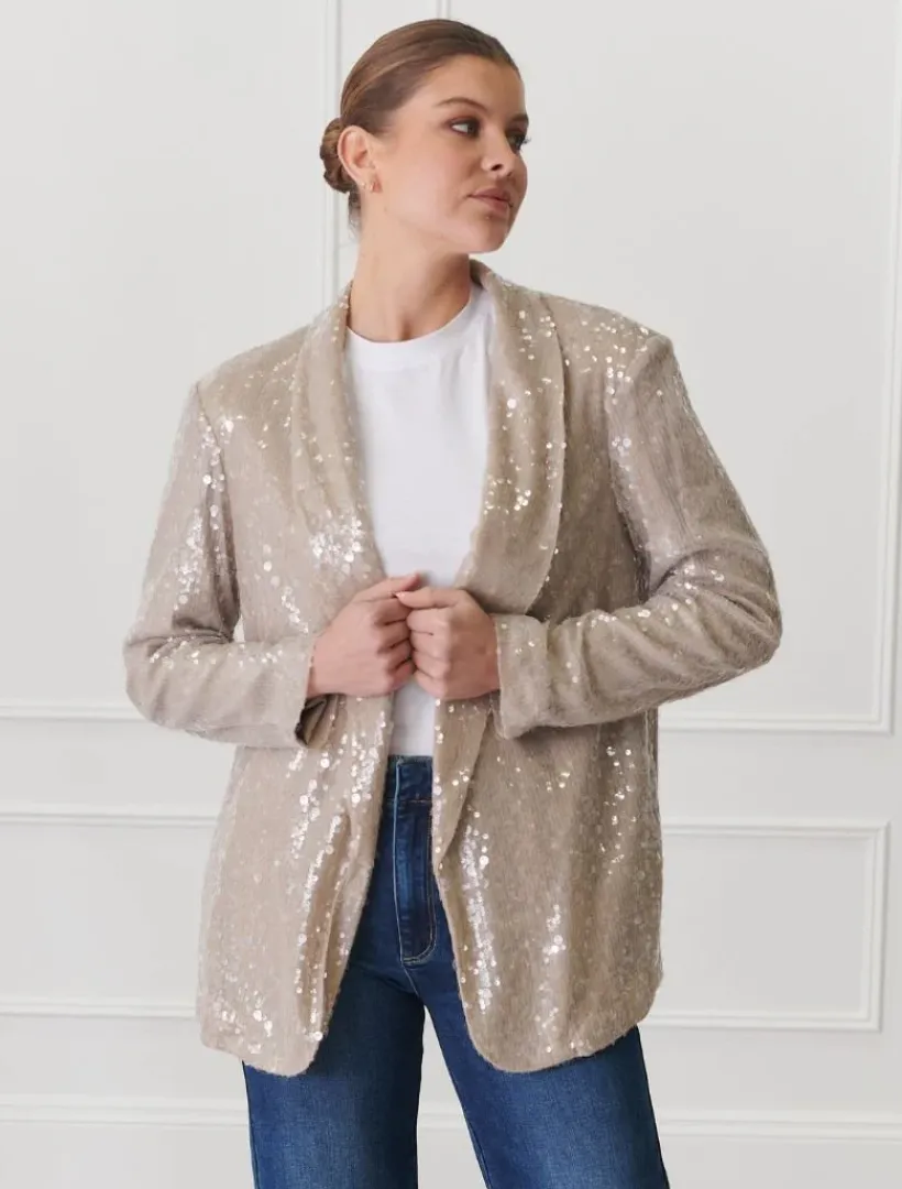 Jackets And Coats*Zjoosh Anais Sequin Jacket Mink