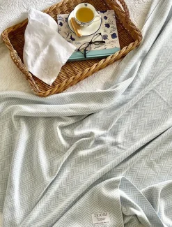 Blankets And Throws*Zjoosh Astor Knit Blanket Duck Egg Blue DuckEggBlue