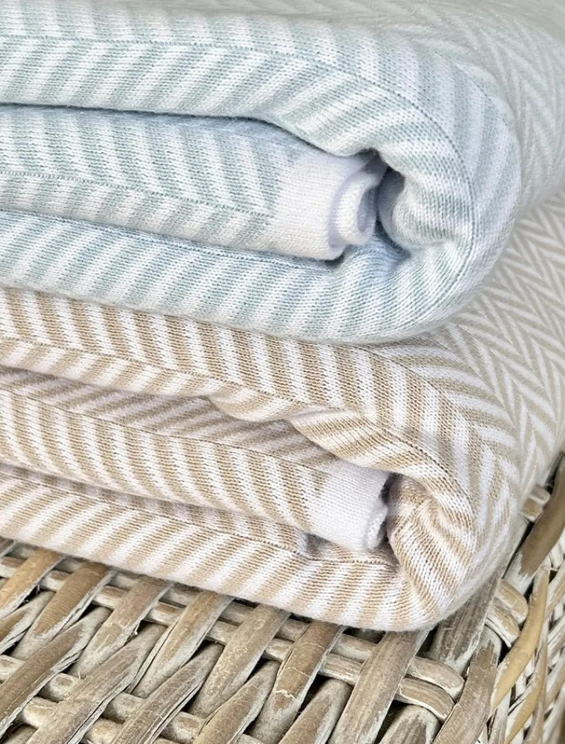 Blankets And Throws*Zjoosh Astor Knit Blanket Duck Egg Blue DuckEggBlue