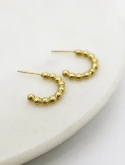 Earrings|Gold Jewellery*Zjoosh Ball Hoops Gold