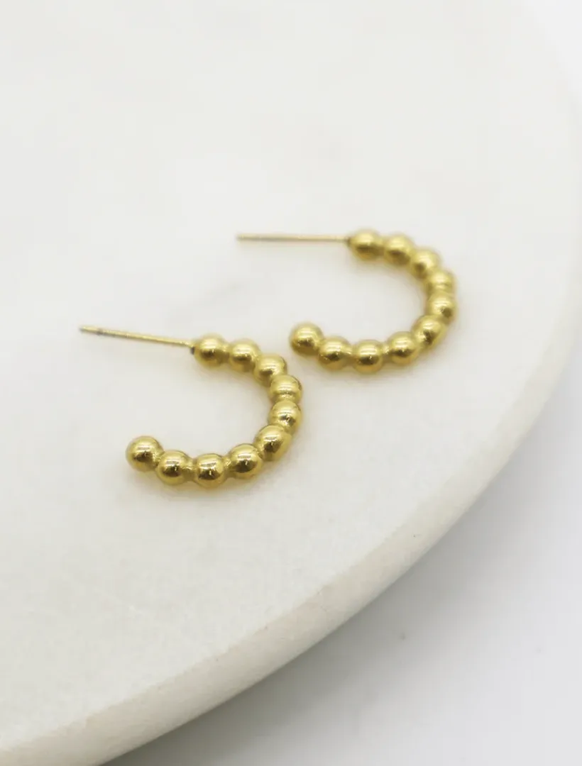 Earrings|Gold Jewellery*Zjoosh Ball Hoops Gold