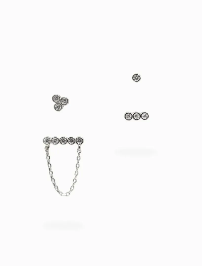Earrings|Silver Jewellery*Zjoosh Bezel Earscape Collection Silver