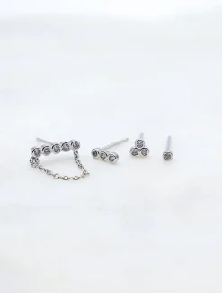 Earrings|Silver Jewellery*Zjoosh Bezel Earscape Collection Silver