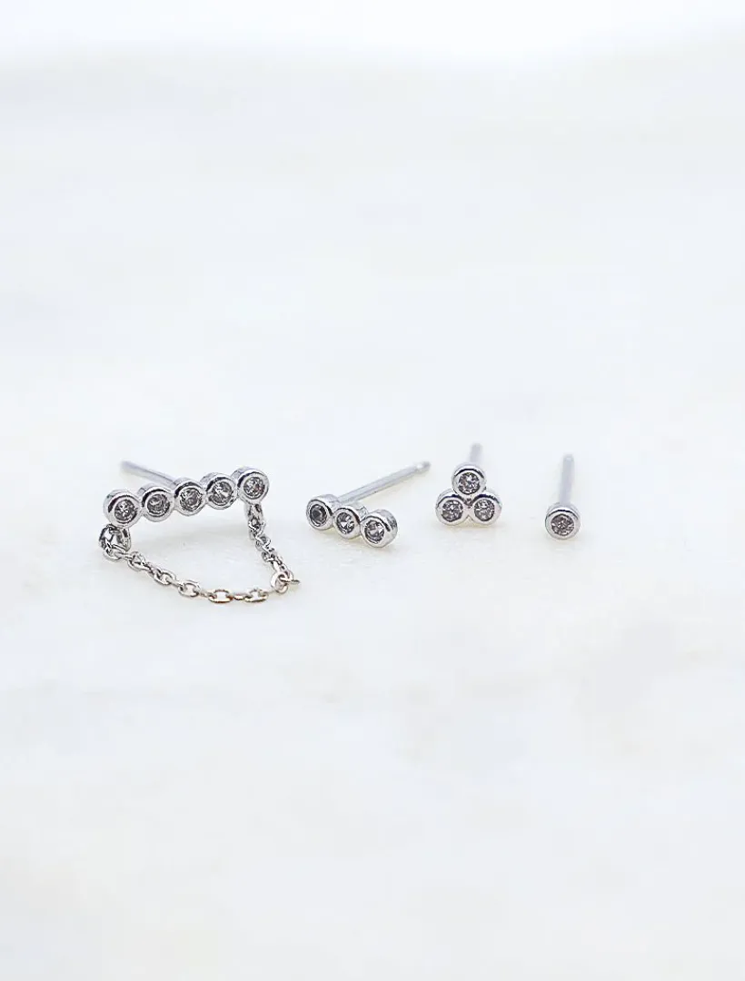 Earrings|Silver Jewellery*Zjoosh Bezel Earscape Collection Silver
