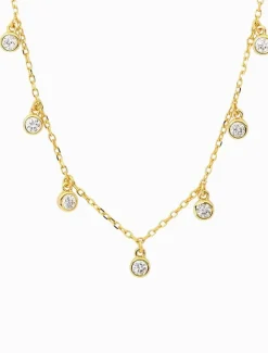 Necklaces|Gold Jewellery*Ellani Bezel Set Cubic Zirconia Necklace Gold