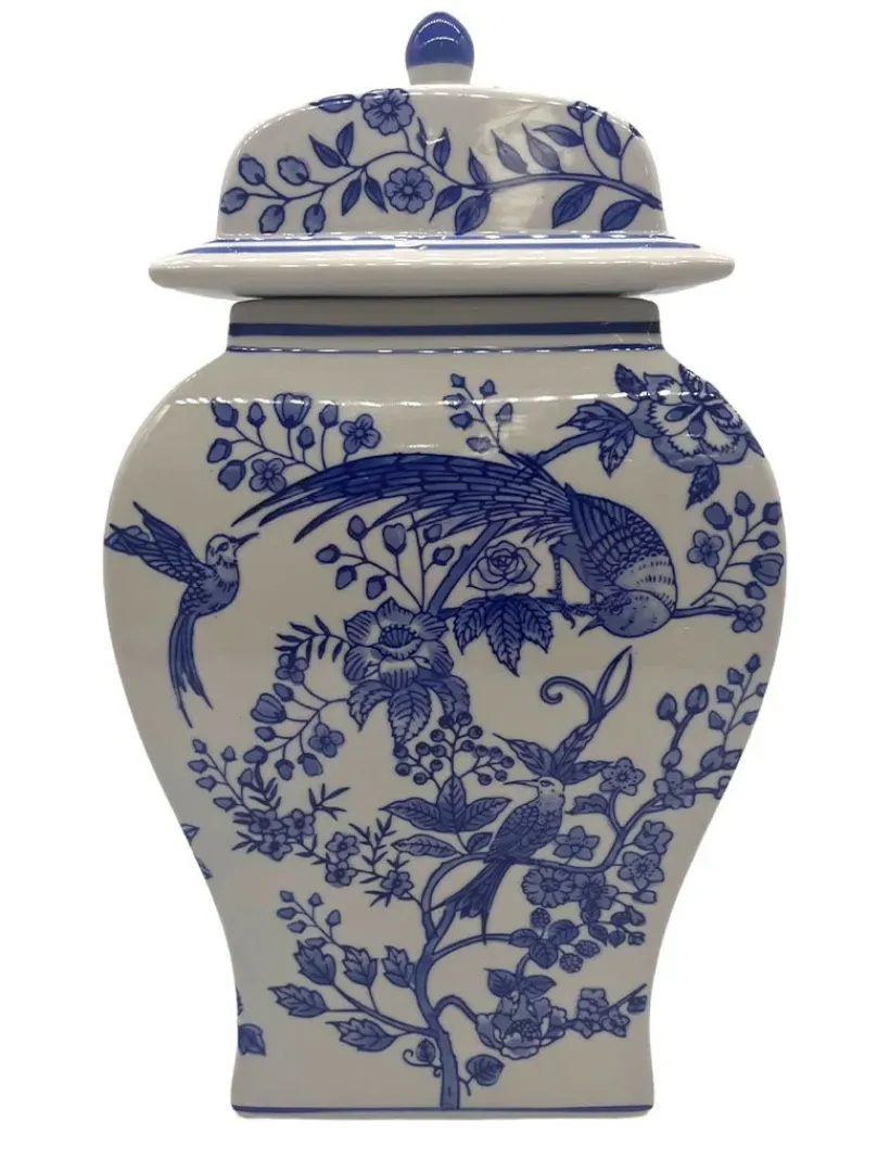 Vases & Pots|Ceramics*Zjoosh Bird Garden Temple Jar - FINAL SALE