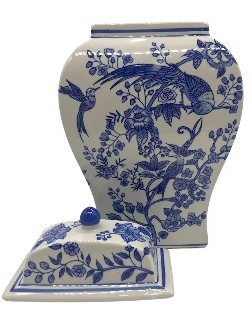 Vases & Pots|Ceramics*Zjoosh Bird Garden Temple Jar - FINAL SALE