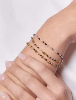 Bangles And Bracelets*Zjoosh Black and Gold Bracelet Set