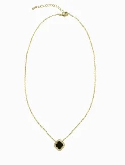 Necklaces|Gold Jewellery*Zjoosh Black Clover Pendant Necklace Gold