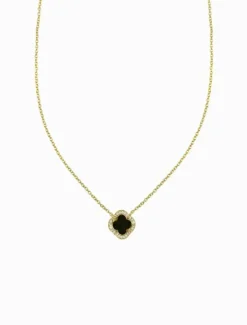 Necklaces|Gold Jewellery*Zjoosh Black Clover Pendant Necklace Gold