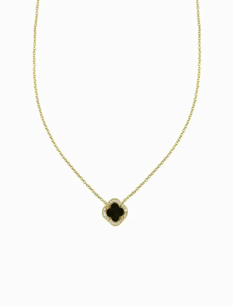 Necklaces|Gold Jewellery*Zjoosh Black Clover Pendant Necklace Gold