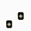 Earrings*Zjoosh Black Enamel Studs