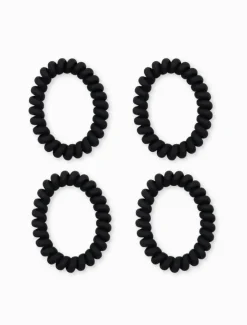 Hats & Hair Accessories*Zjoosh Spiral Hair Ties Pack of 4 Black