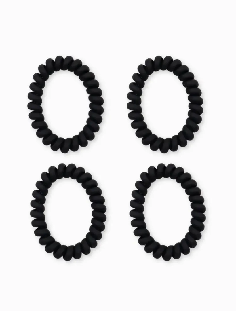 Hats & Hair Accessories*Zjoosh Spiral Hair Ties Pack of 4 Black