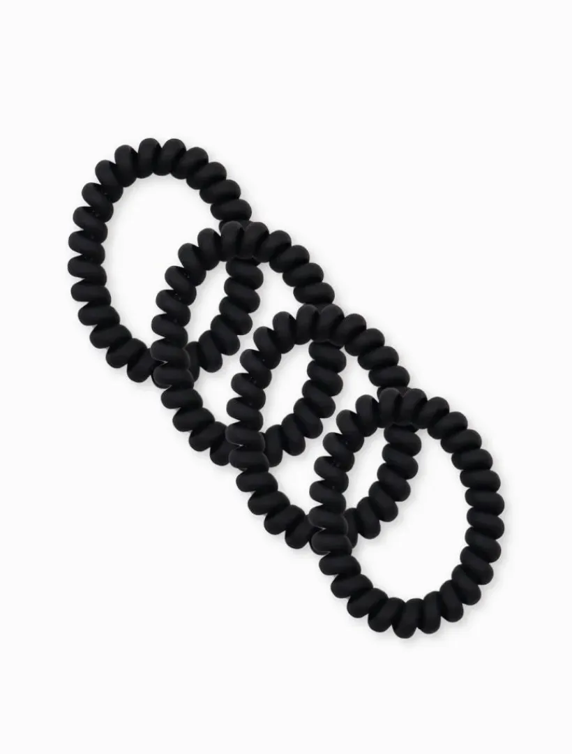 Hats & Hair Accessories*Zjoosh Spiral Hair Ties Pack of 4 Black