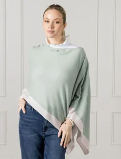 Scarves|Ponchos And Ponchettes*Zjoosh Border Ponchette Sage