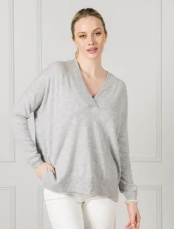 Knits And Jumpers*Zjoosh Boyfriend Cashmere Jumper Grey