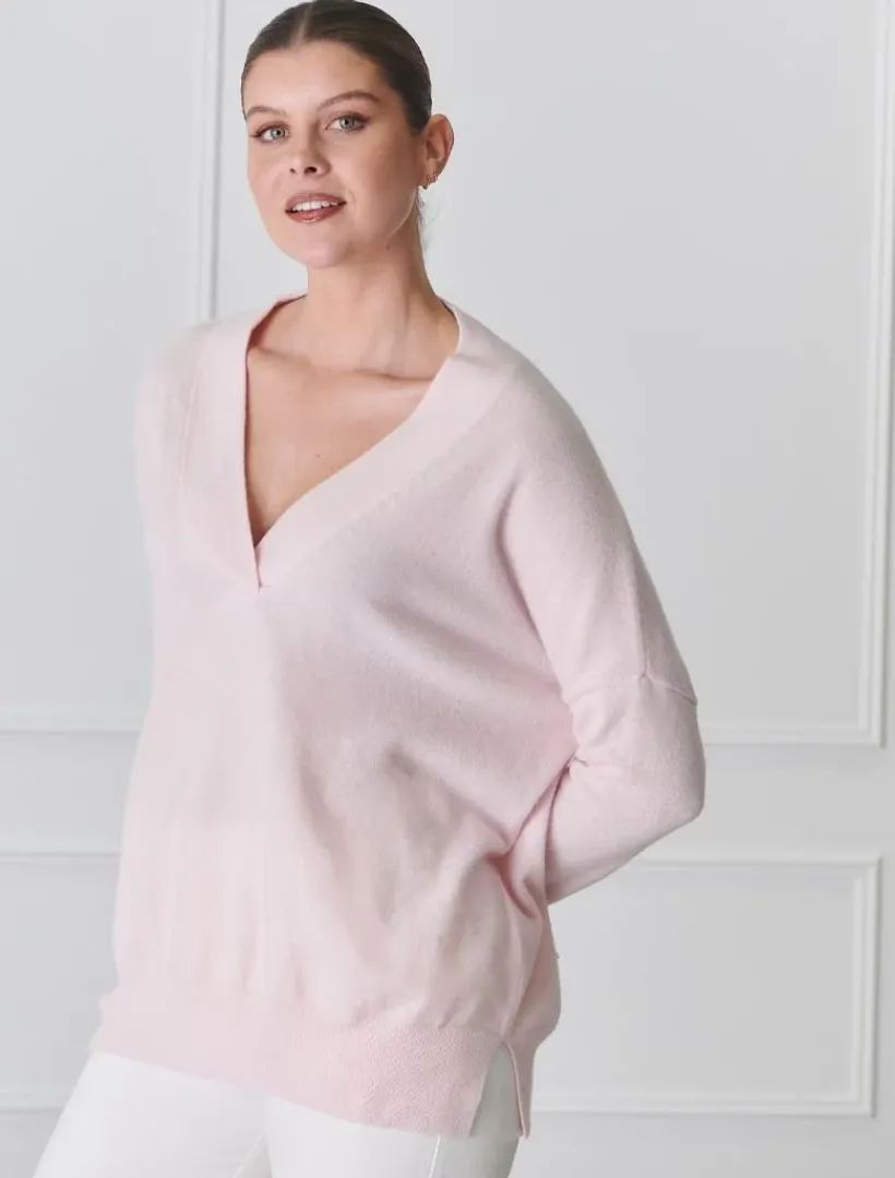 Knits And Jumpers*Zjoosh Boyfriend Cashmere Jumper Pink