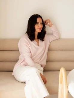 Knits And Jumpers*Zjoosh Boyfriend Cashmere Jumper Pink