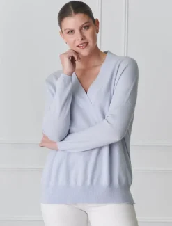 Knits And Jumpers*Zjoosh Boyfriend Cashmere Jumper Pale Blue PaleBlue