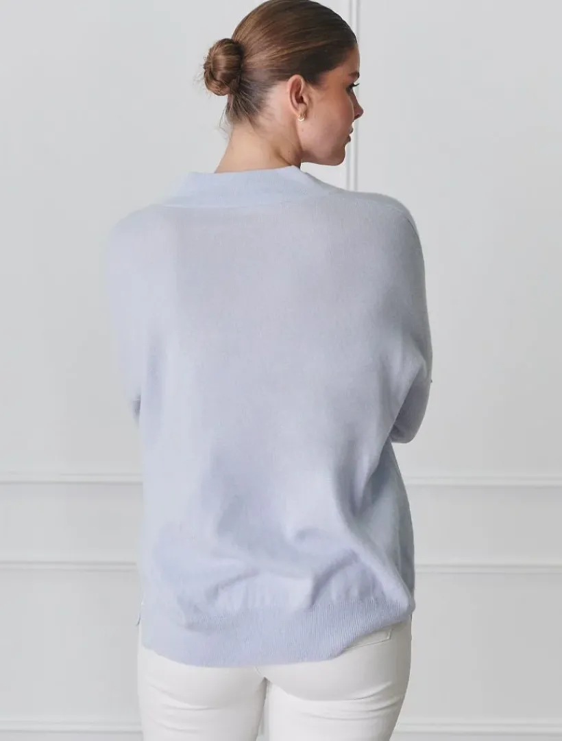 Knits And Jumpers*Zjoosh Boyfriend Cashmere Jumper Pale Blue PaleBlue