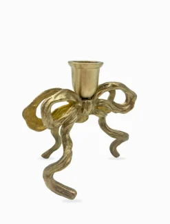 Tea Lights & Candle Holders*3rd Party Other Brass Bow Candle Holder