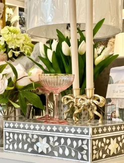 Tea Lights & Candle Holders*3rd Party Other Brass Bow Candle Holder