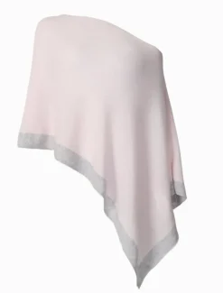 Scarves|Ponchos And Ponchettes*Zjoosh Cashmere Border Ponchette Pink Grey PinkGrey