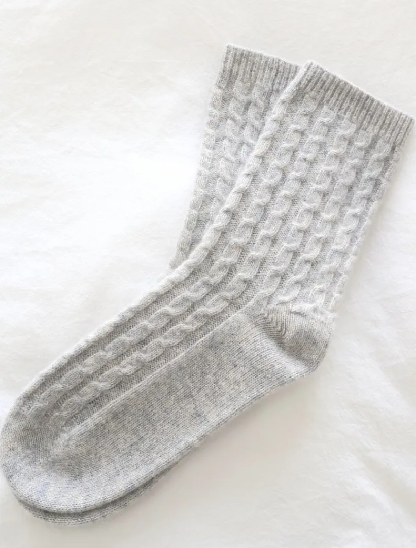 Sleep Accessories|Sleep Accessories*Zjoosh Cashmere Cable Knit Bed Socks Grey