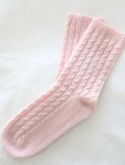 Sleep Accessories|Sleep Accessories*Zjoosh Cashmere Cable Knit Bed Socks Pink
