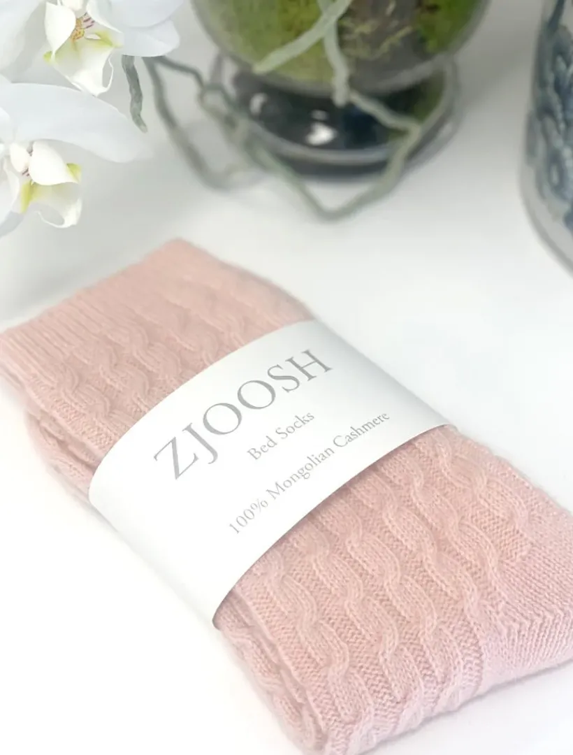 Sleep Accessories|Sleep Accessories*Zjoosh Cashmere Cable Knit Bed Socks Pink
