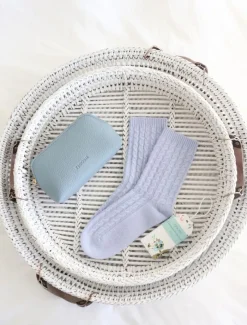 Sleep Accessories|Sleep Accessories*Zjoosh Cashmere Cable Knit Bed Socks Blue