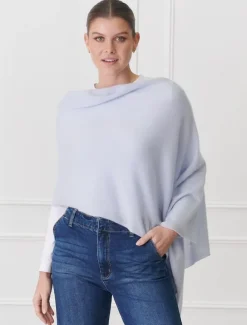Scarves|Ponchos And Ponchettes*Zjoosh Cashmere Ponchette Pale Blue PaleBlue