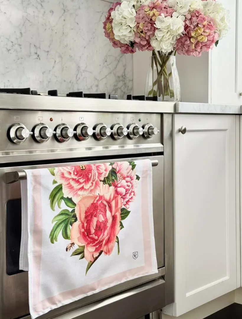 Towels*Zjoosh CC Botanical Tea Towel Peonies