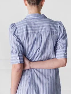 Dresses*Zjoosh Chalk Stripe Dress - FINAL SALE Blue