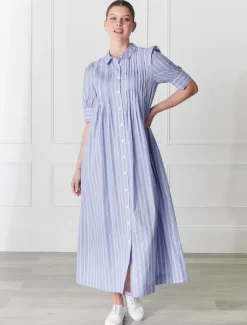 Dresses*Zjoosh Chalk Stripe Dress - FINAL SALE Blue