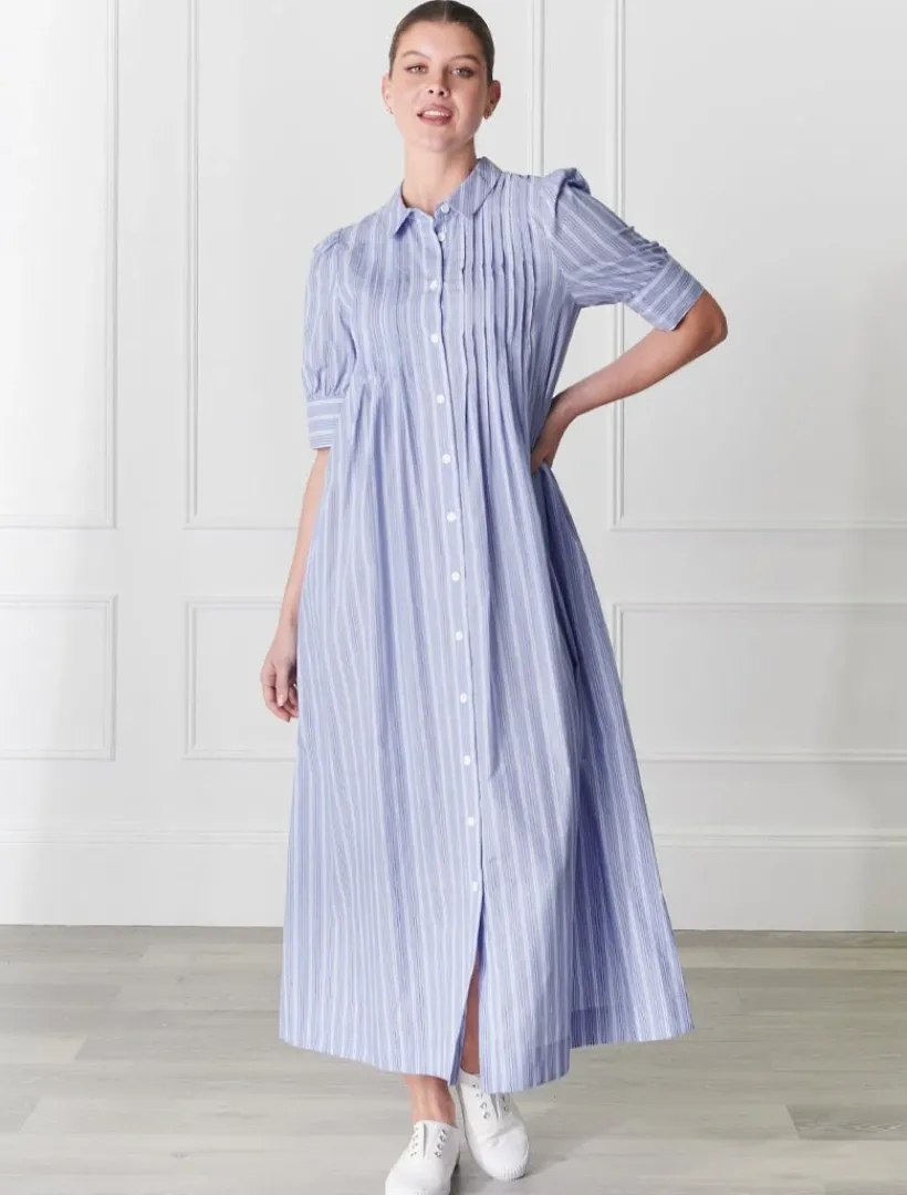 Dresses*Zjoosh Chalk Stripe Dress - FINAL SALE Blue