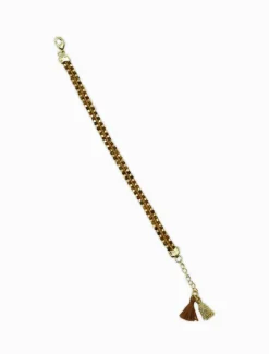 Bangles And Bracelets*Zjoosh Chocolate Beaded Tassel Bracelet