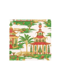 Disposable Napkins*3rd Party Other Christmas Pagodas White Cocktail Napkins