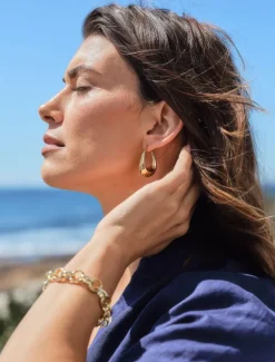 Earrings|Gold Jewellery*Zjoosh Chunky Tear Drops Gold