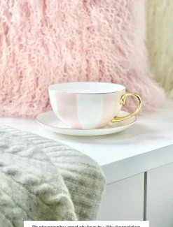 Tea Cups & Mugs*Zjoosh Classic Striped Tea Cup 300ML Pink