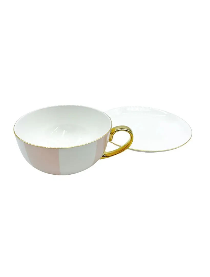 Tea Cups & Mugs*Zjoosh Classic Striped Tea Cup 300ML Pink