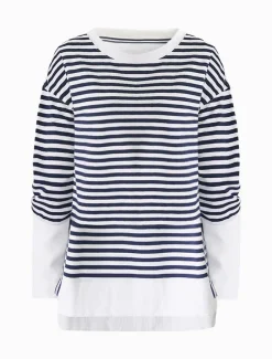Loungewear|Knits And Jumpers*Zjoosh Claudia Striped Sweatshirt Indigo